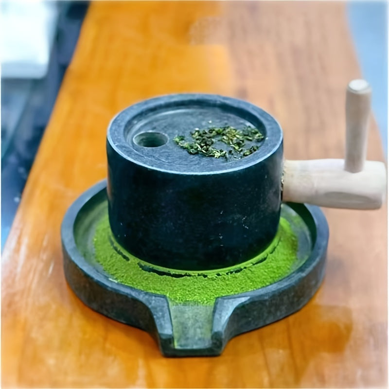 Handcrafted Bluestone Grinder Set for Tea Coffee Pepper with Matcha Utensils
