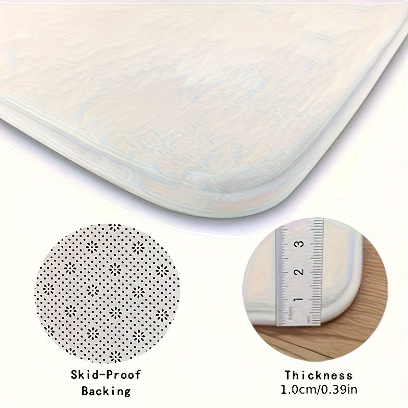 Floral Anti-Fatigue Doormat Non-Slip Absorbent Machine Washable for Kitchen Hallway Entrance