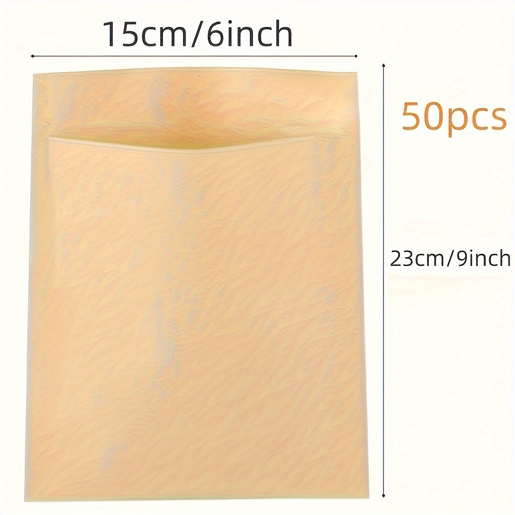 Kraft Paper Bags Pack of 50/100 Food Grade Square Oil-Proof for Snacks Biscuits