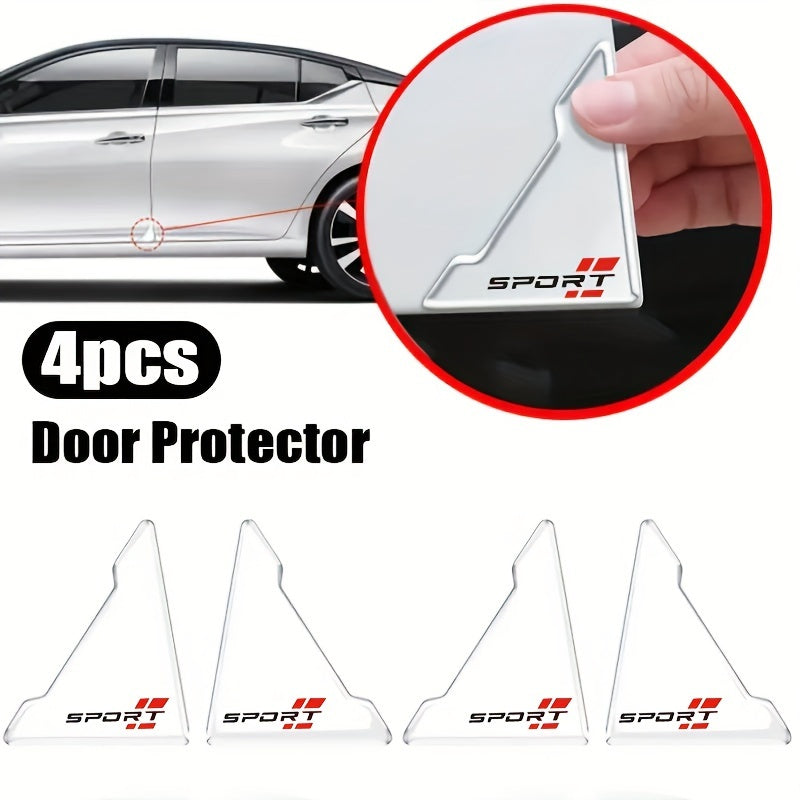 4PCS protectores de bordes de puertas de coche de silicona transparente universal, protectores contra arañazos, pegatinas para esquinas de puertas