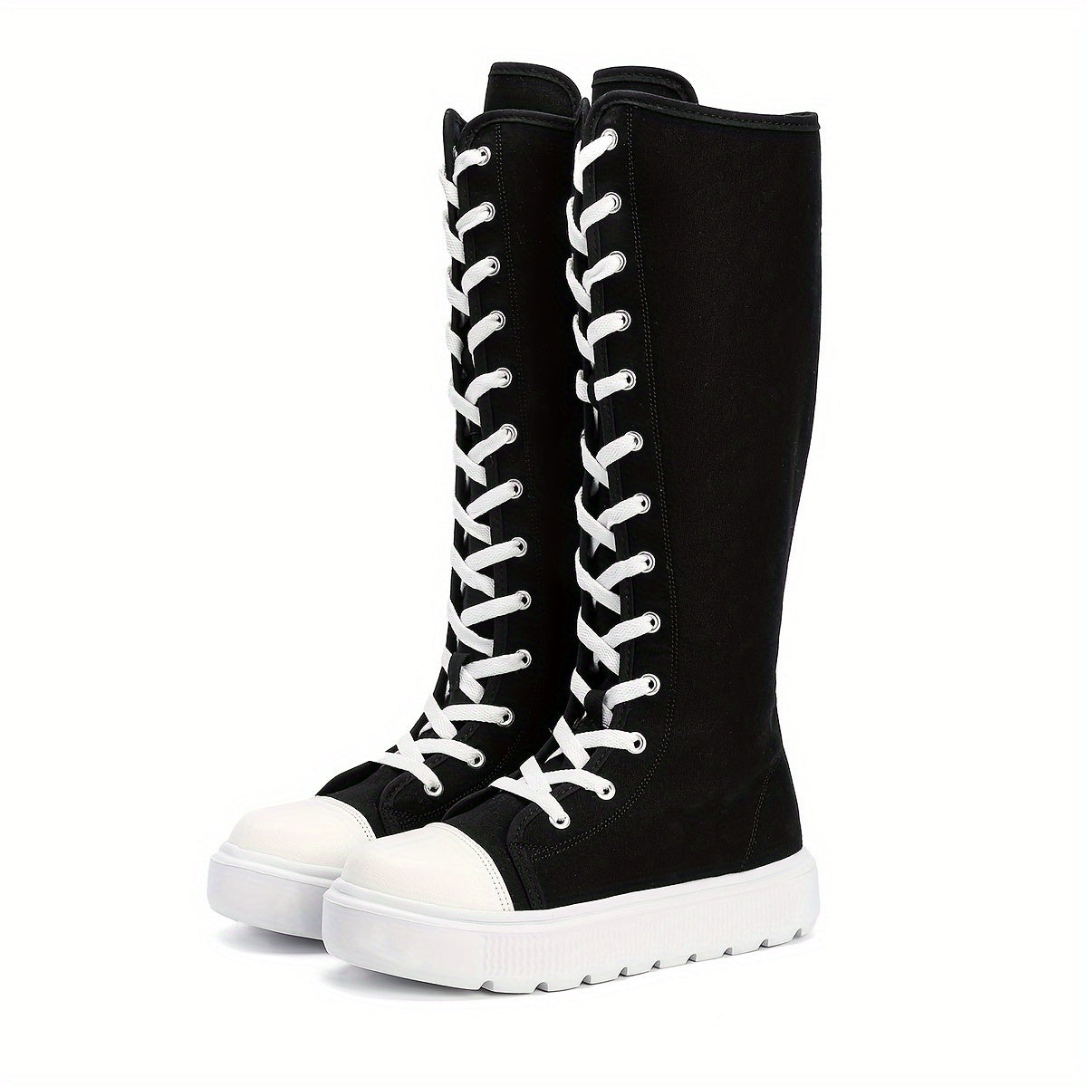 Women's Casual High-Top Sneakers with Side Zipper, Breathable Fabric