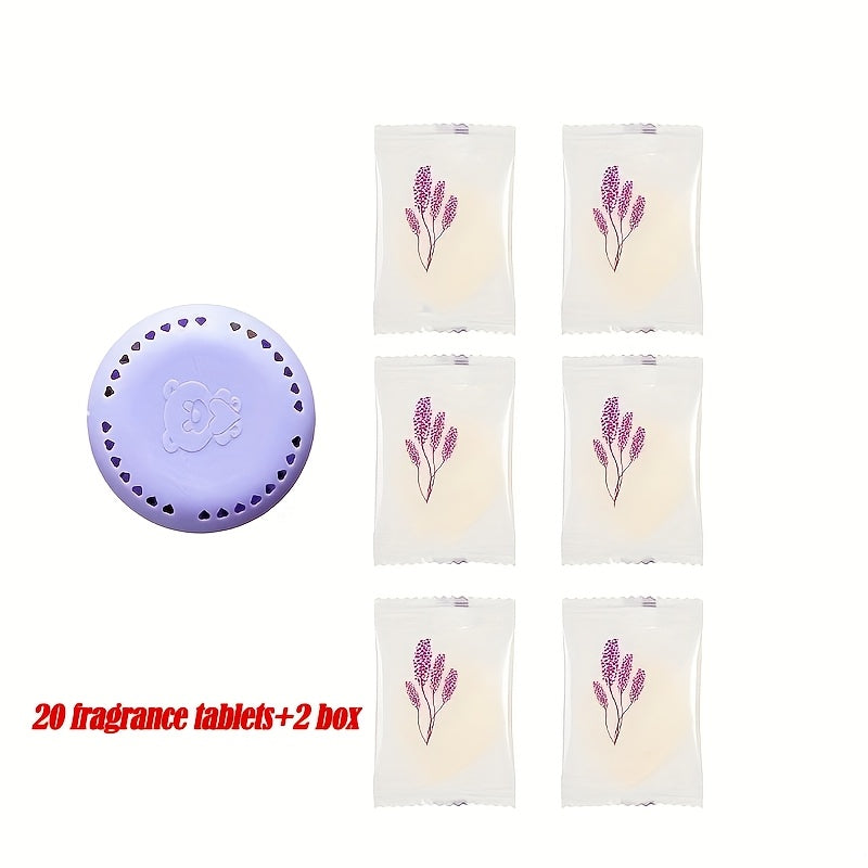 20pcs Cartoon Patterned Self-Adhesive Air Freshener Tablets Reusable Aromatherapy Deodorant for Home Car Bathroom Bedroom Wardrobe Toilet