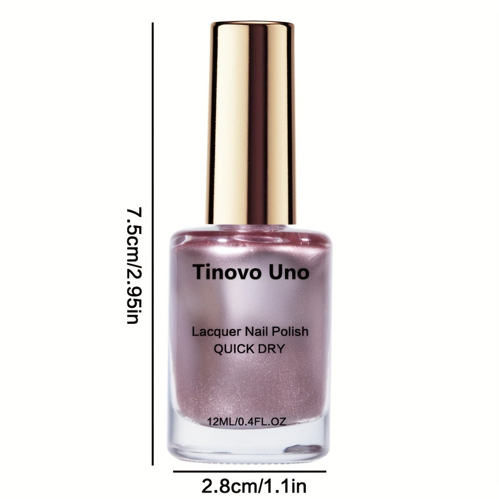 Rose Gold Metallic Nail Polish 12ml Quick Dry Chrome Finish for Adults