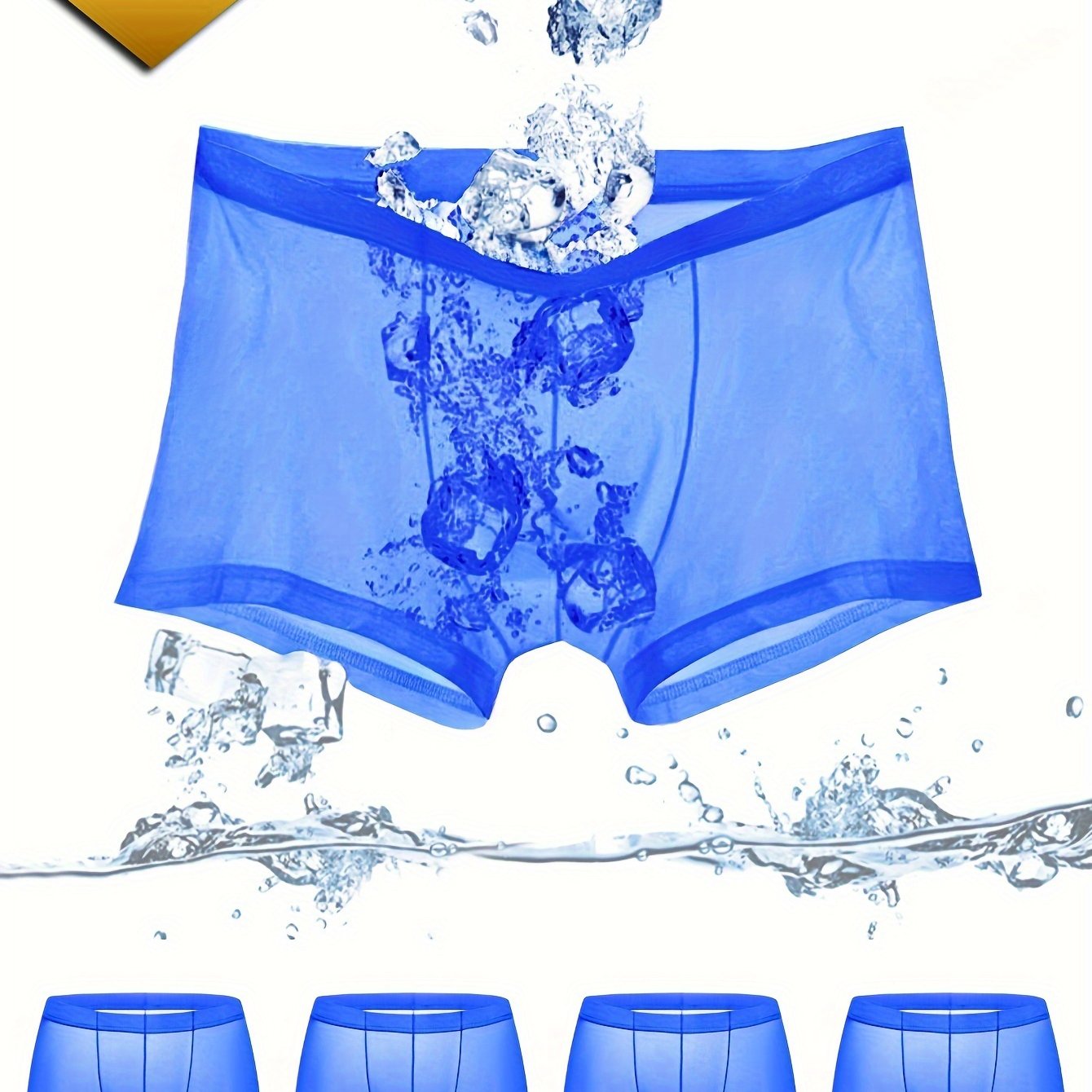 Erkaklar uchun 4 ta to'plam, nafas oladigan tolali ichki kiyim, cho'ziluvchan yarim shaffof bokser shortlar, 93% polyester va 7% spandeksdan tayyorlangan, engil va qulay.