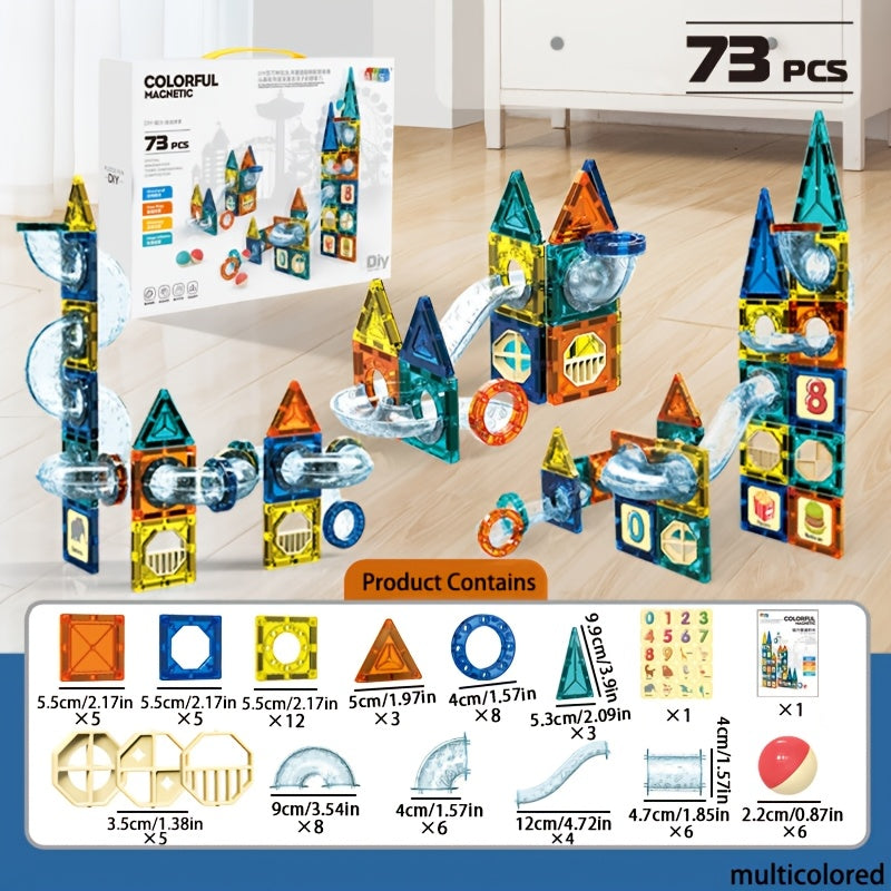 Mini Marble Track Set for Kids 3-8 Magnetic Building Blocks STEM Educational Toy