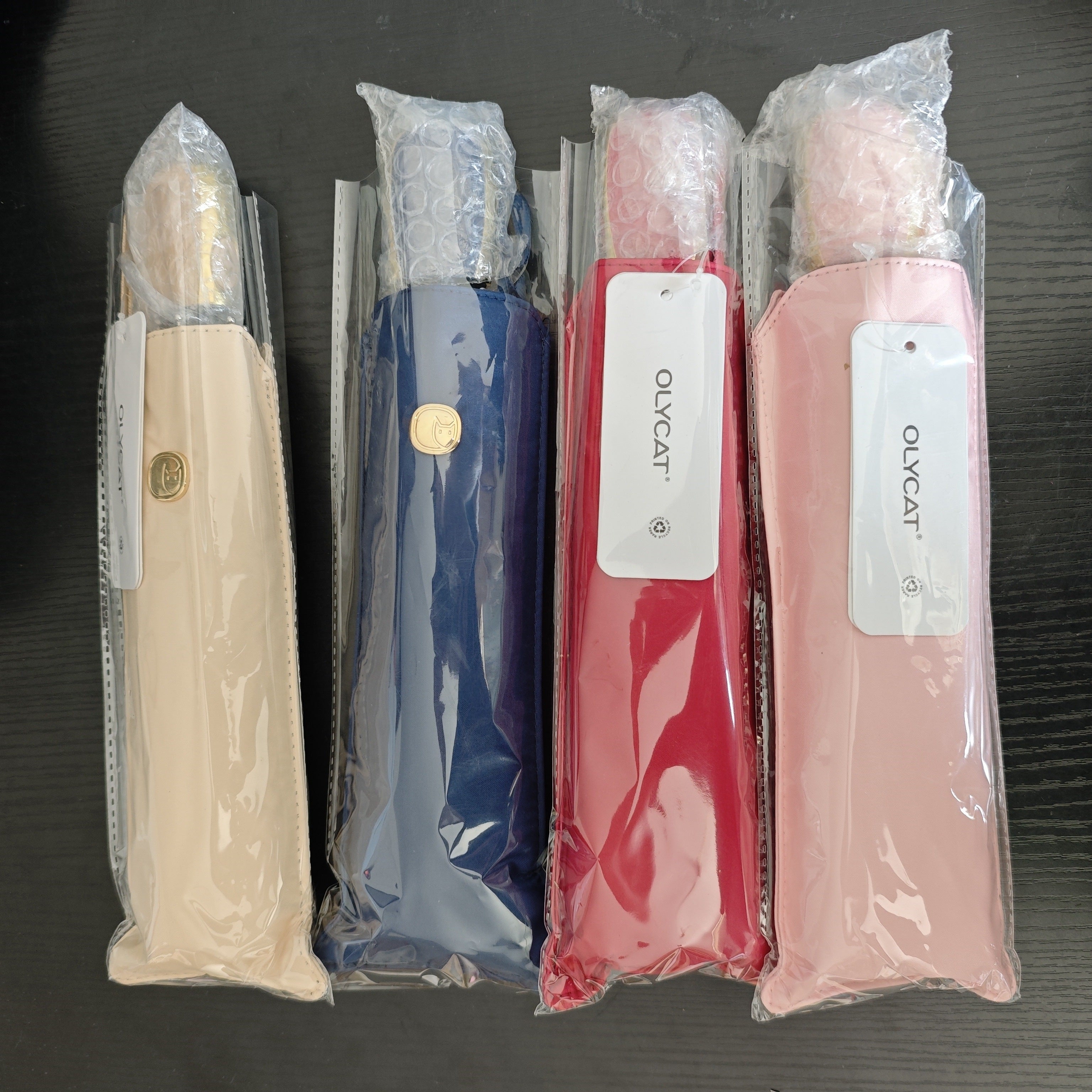 Paraguas de viaje automático ultraligero plegable minimalista de pongee 210T varillas de aleación de aluminio