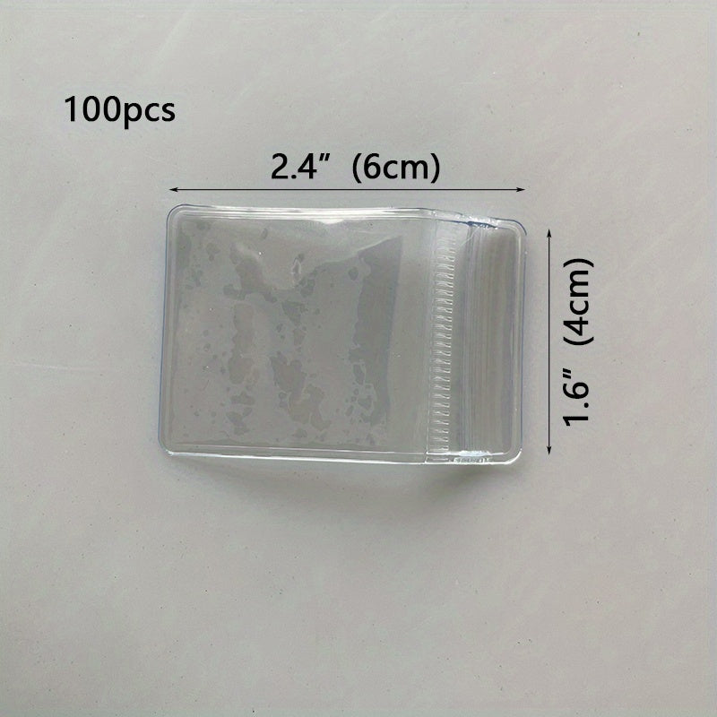 100 Pieces PVC Ziplock Bags Transparent Jewelry Storage Sealed Packaging