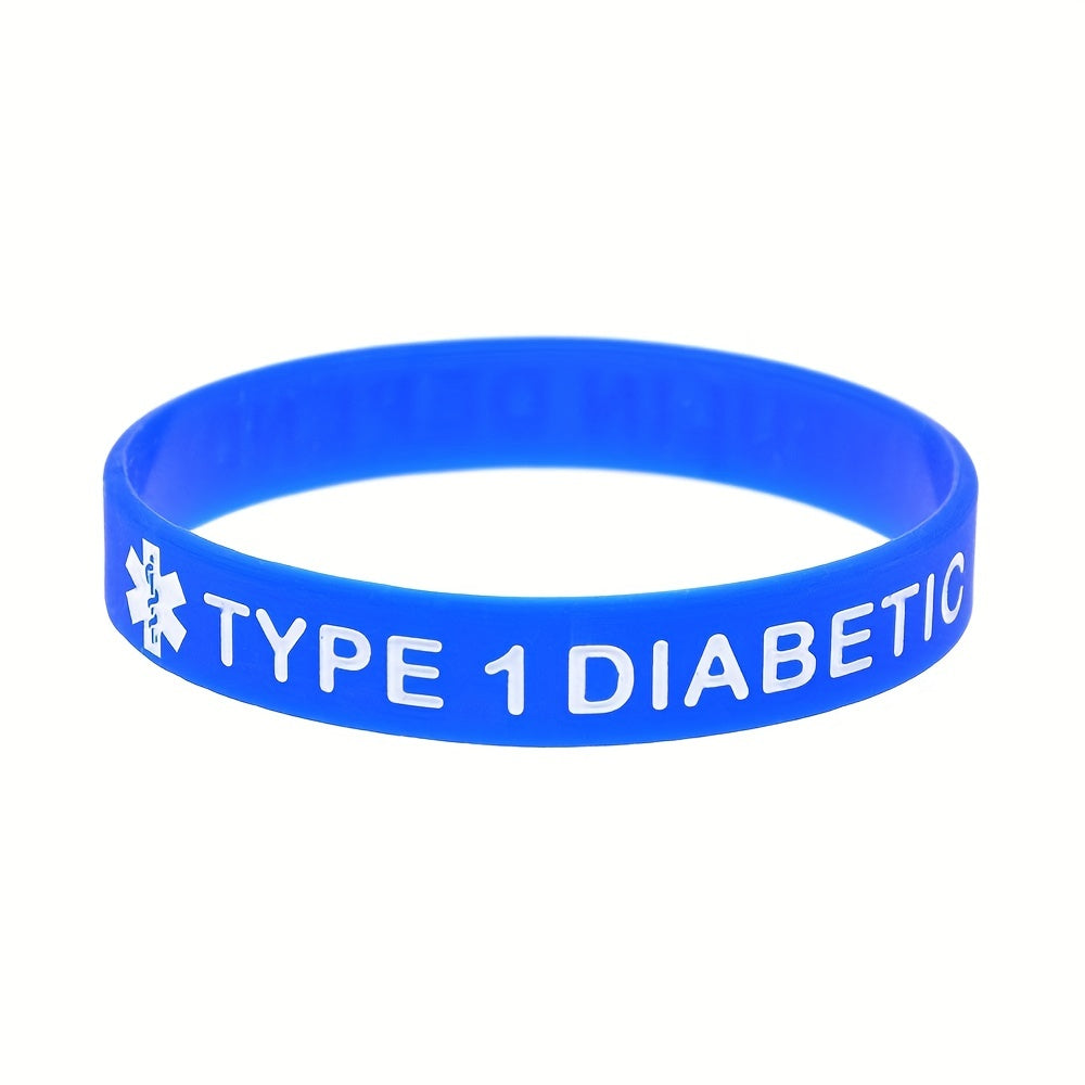 Adult Silicone Diabetes Alert Bracelet High-Quality Warning Wristband