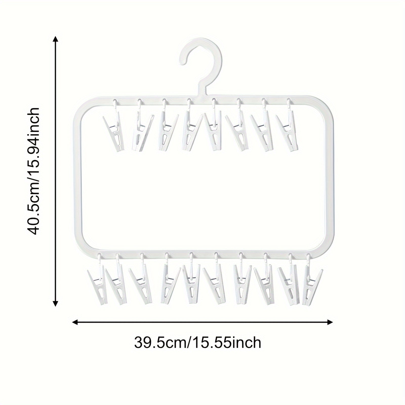 Plastic Multi-Clip Drying Hanger for Socks Underwear and Accessories Space-Saving Organizer