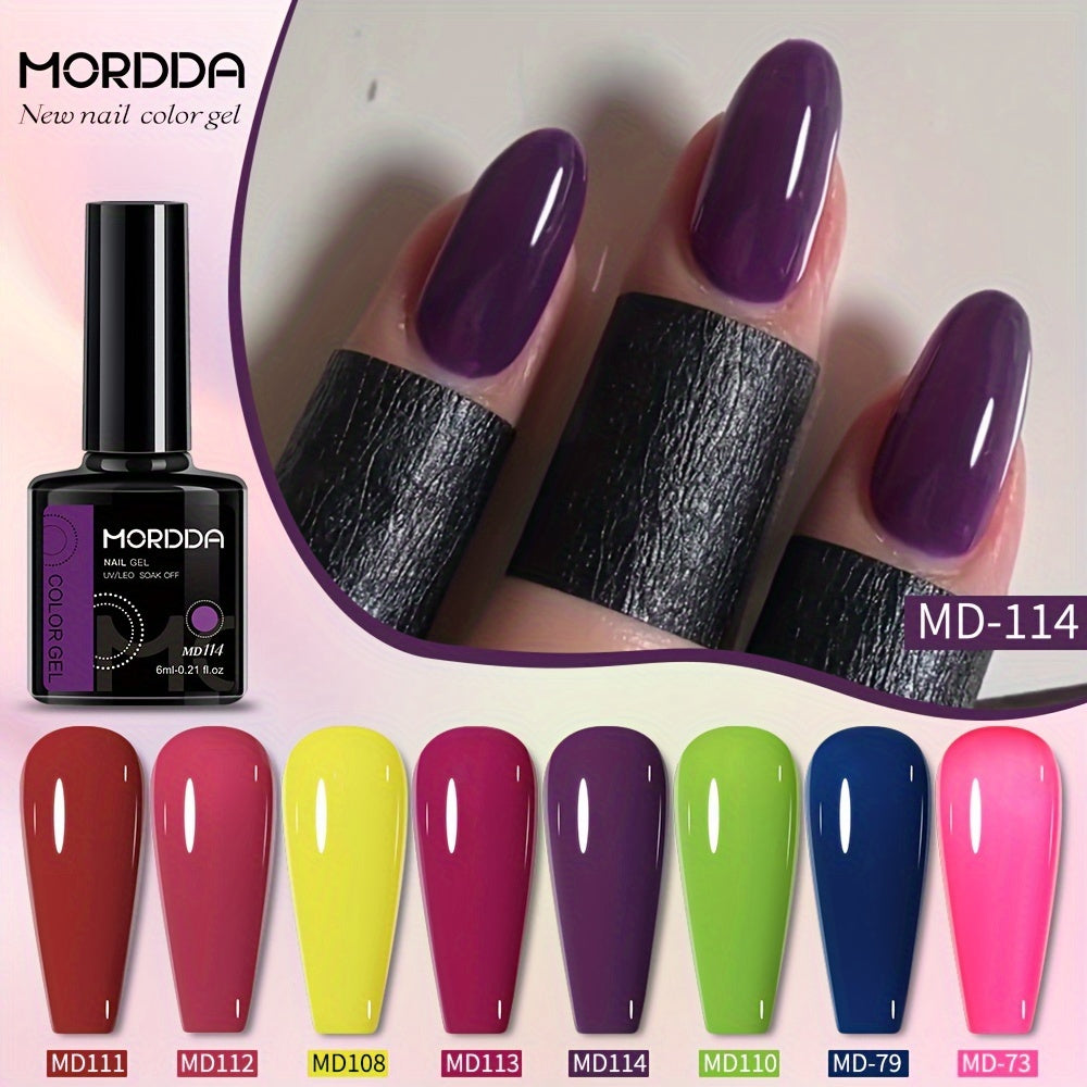 8Pcs Nail Polish Set Color Gel Glitter UV LED Manicure Kit Autumn Winter 2024