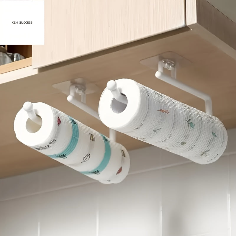 Effortless Installable Paper Towel Holder with Built-In Hook for Kitchen and Bathroom