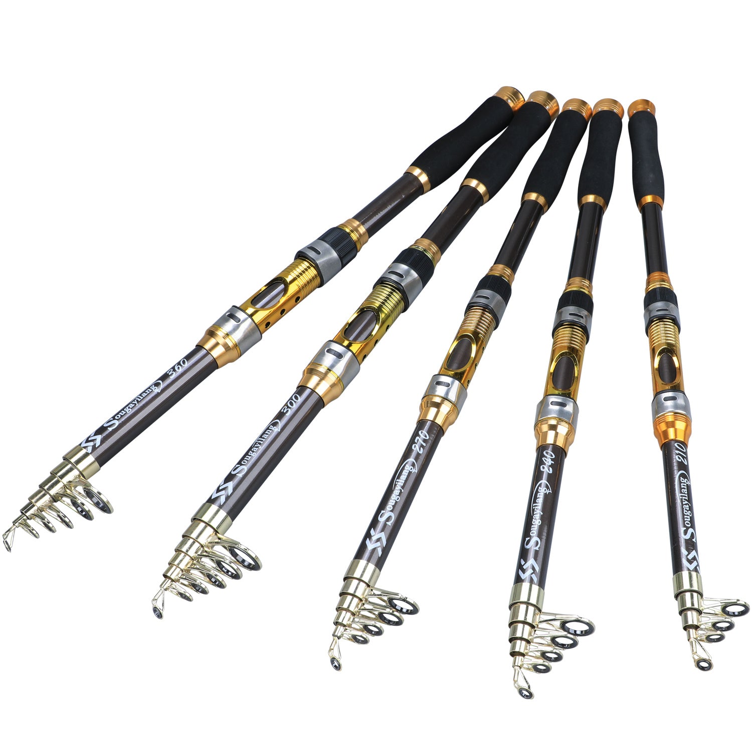 Ultralight Carbon Fiber Spinning Fishing Rod Portable Medium Action Extendable Length Comfortable Grip