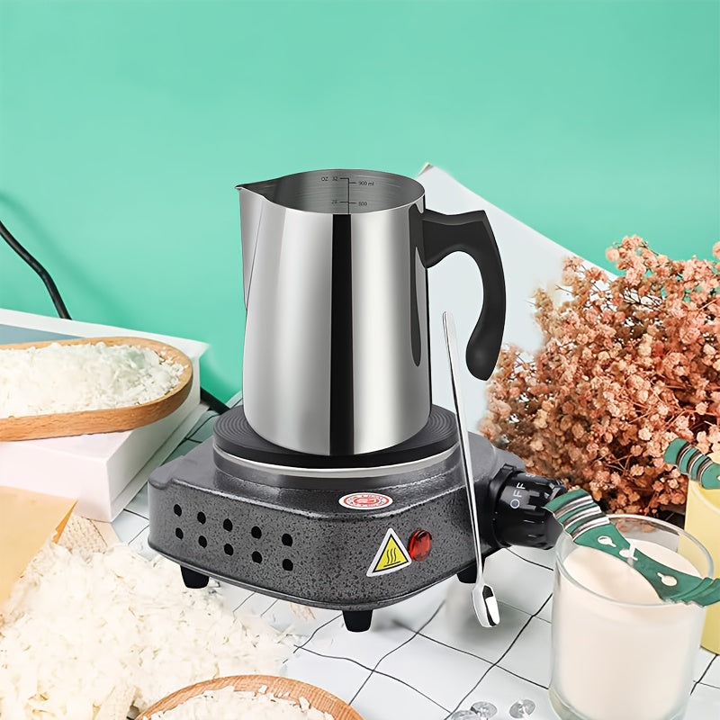 Портативный электрический обогреватель с европейской вилкой, серебристого цвета с цветком, без батареи