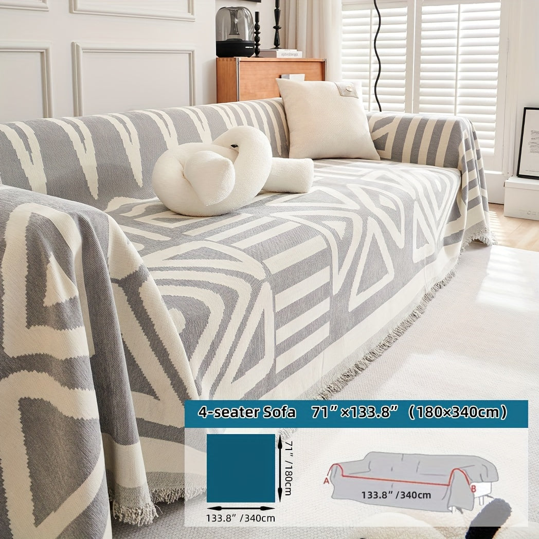 Boho Style Sofa Cover for Living Room Anti-Scratch Non-Slip Protector