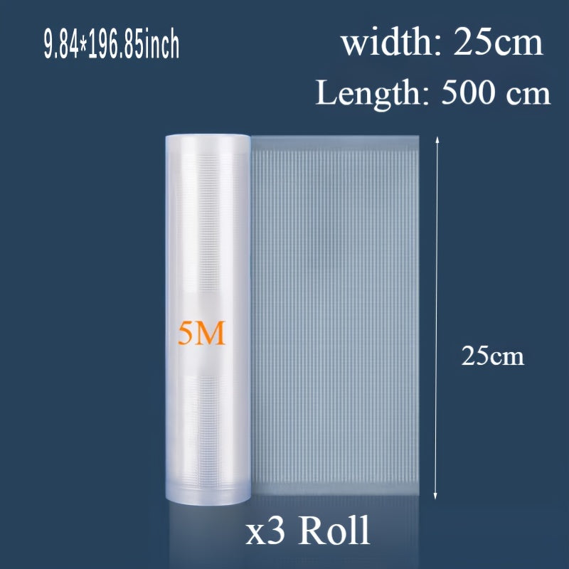 Набор из 3 вакуумных пакетов для продуктов - сохраняет продукты свежими, безопасен для использования в микроволновой печи, прочное и многоразовое решение для хранения в холодильнике и кладовой.