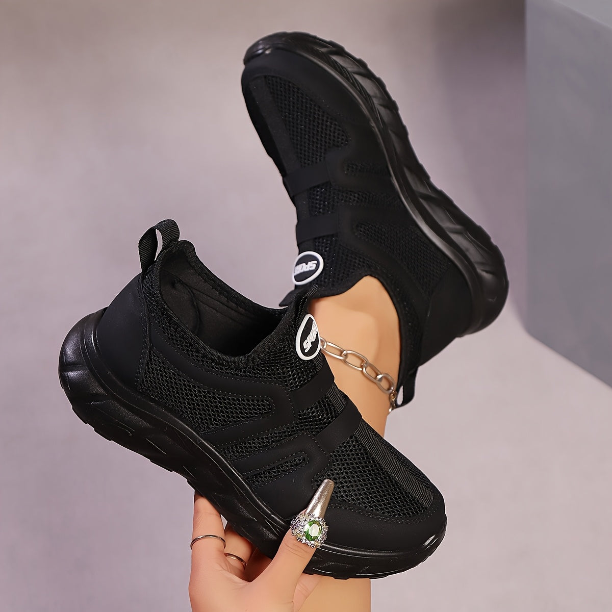 Women's Breathable Slip-On Sneakers with Thick Sole in Bright Pink