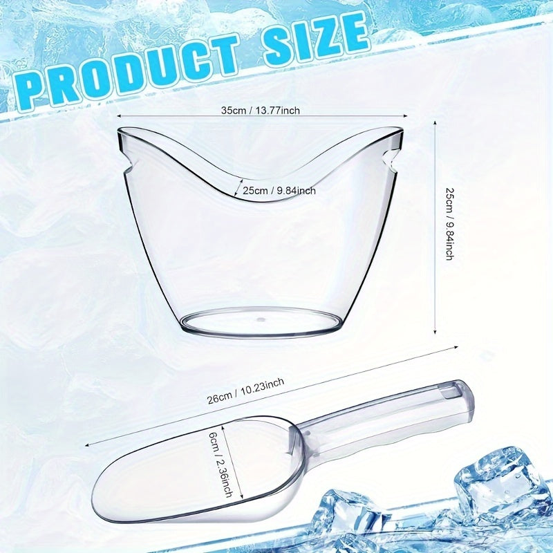 12-Piece Acrylic Champagne Ice Bucket Set with Cups and Spoons for Parties