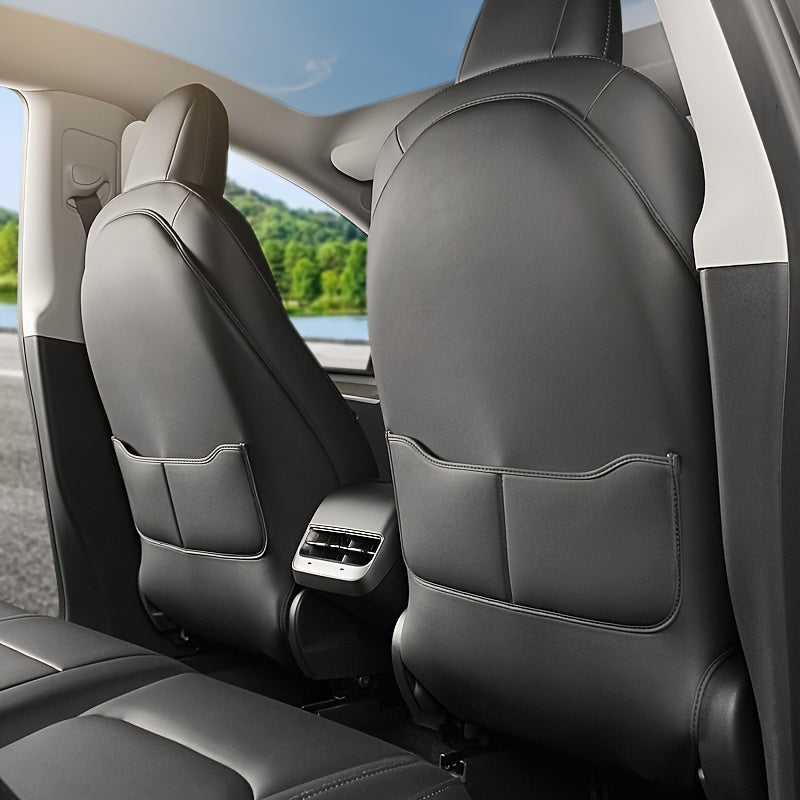 Universal Car Seat Back Protector PU Leather 2Piece Set for Model 3 Highland 2024
