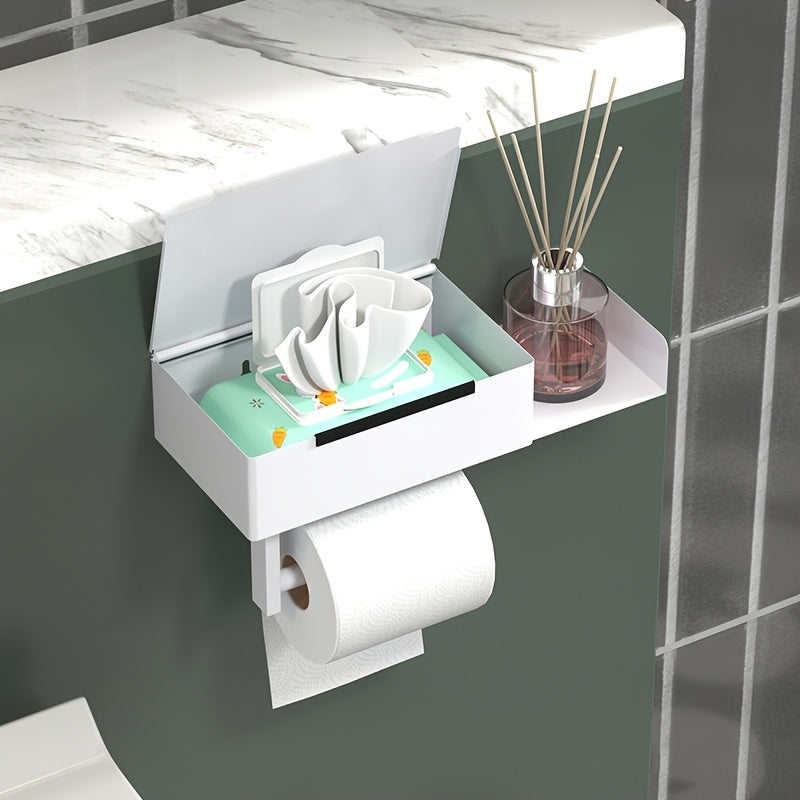 Stainless Steel Wall-Mounted Tissue Holder No Drilling Needed for Home and Restaurant