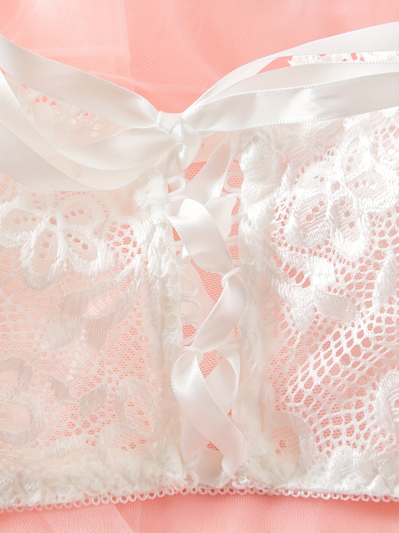 Women's Lace Lingerie Set with Plaid Skirt 4-Piece