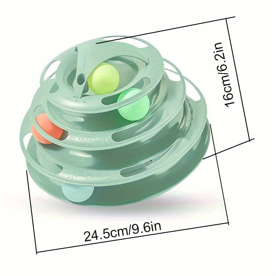 Three-Layer Cat Turntable Toy for Interactive Indoor Play