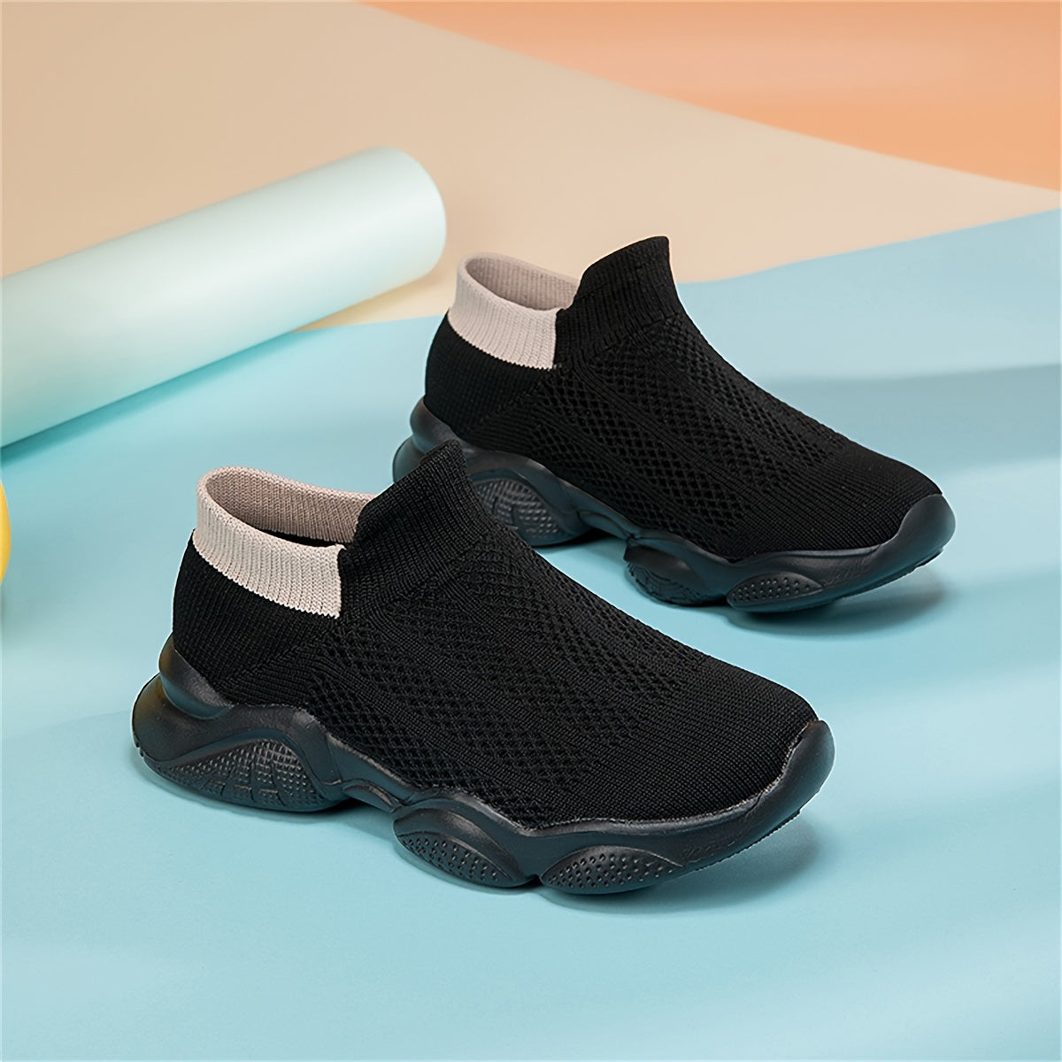 Boys Slip-On Sock Shoes Non-Slip Soft Sole All-Season Casual Sneakers