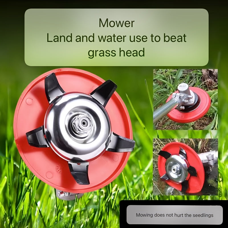 Dual-Purpose Garden Weeder Plate with Interchangeable Blades for Lawn Mower and Weed Eater
