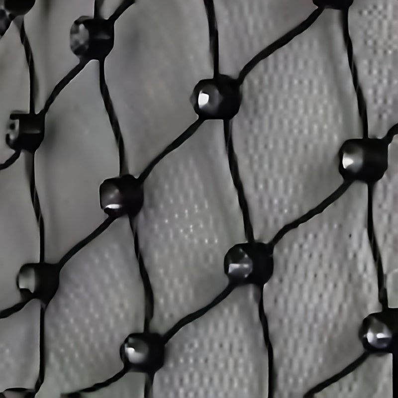 Black Rhinestone Fishnet Headband Y2K Party Decor Veil Cap for Women