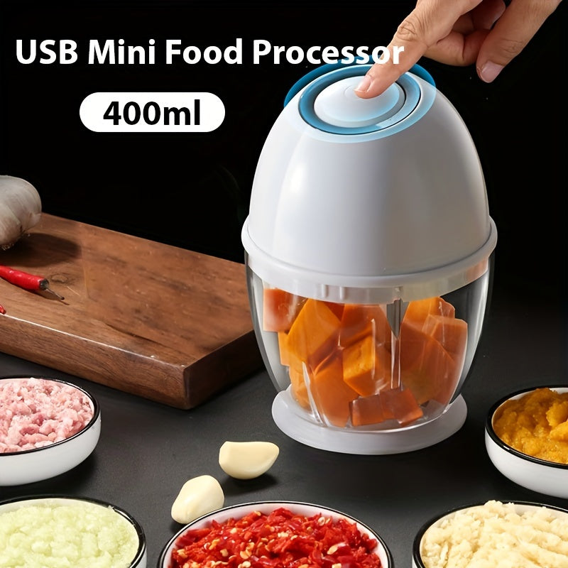 400ml USB Mini Food Processor with Rechargeable Battery and Electric Chopping
