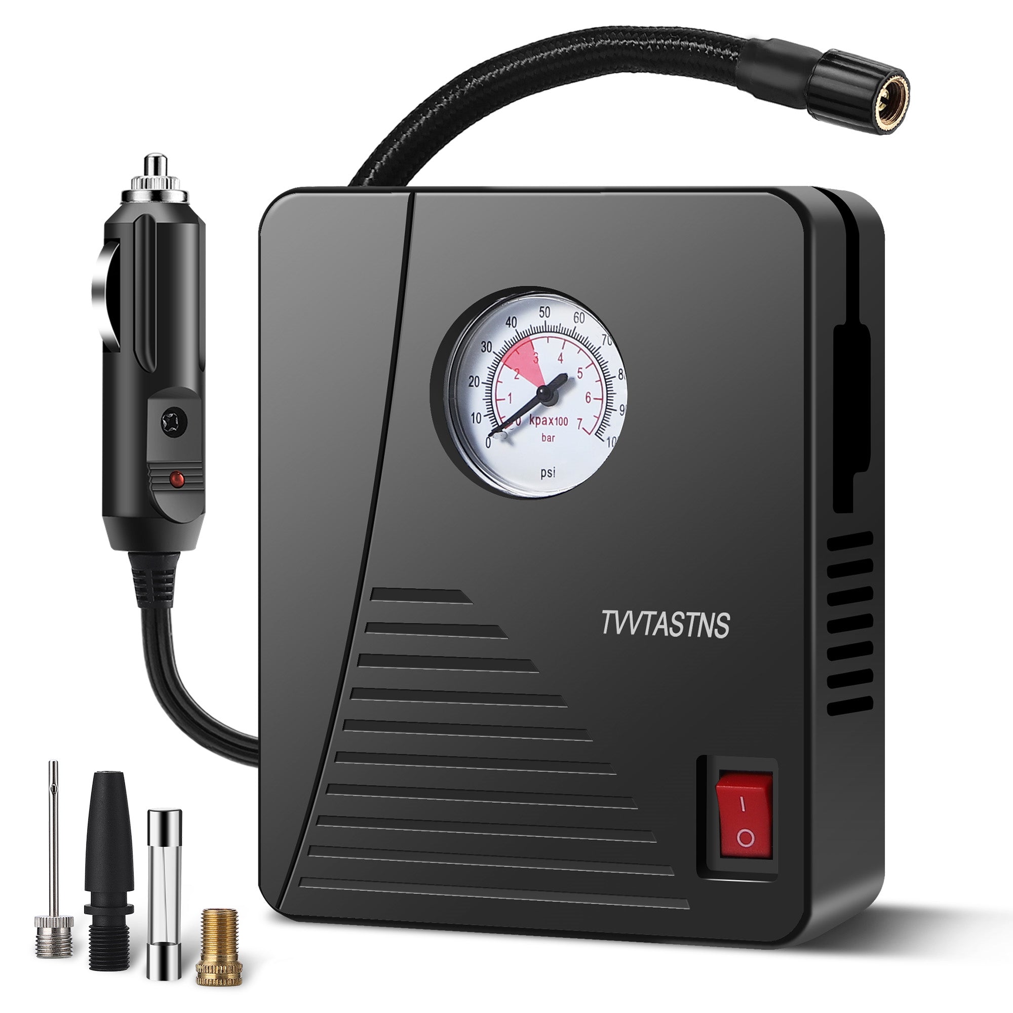 Portable Car Tire Inflator Compressor 12V DC With LED Light for Car Bikes