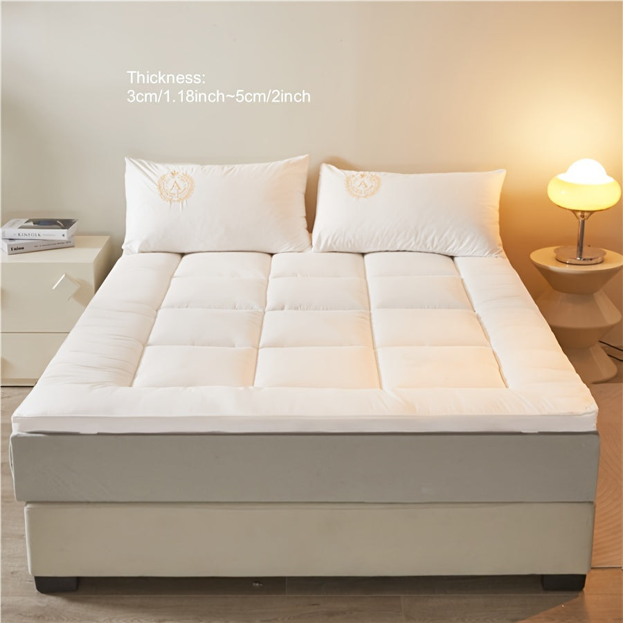 Cooling Mattress Topper Queen Quilted Down Alternative Breathable White 8-20 Inch