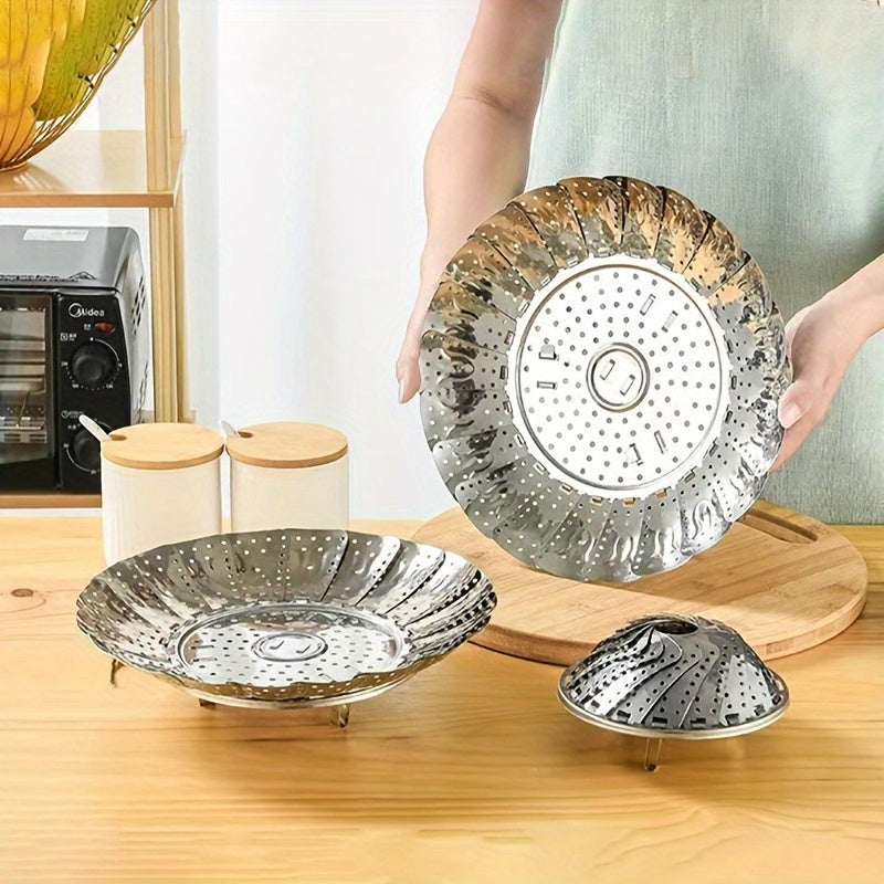 Ko‘p funksiyali zanglamaydigan po‘latdan tayyorlangan bug‘doyli qozon uchun kengaytiriladigan va yig‘iladigan oshxona asbobi