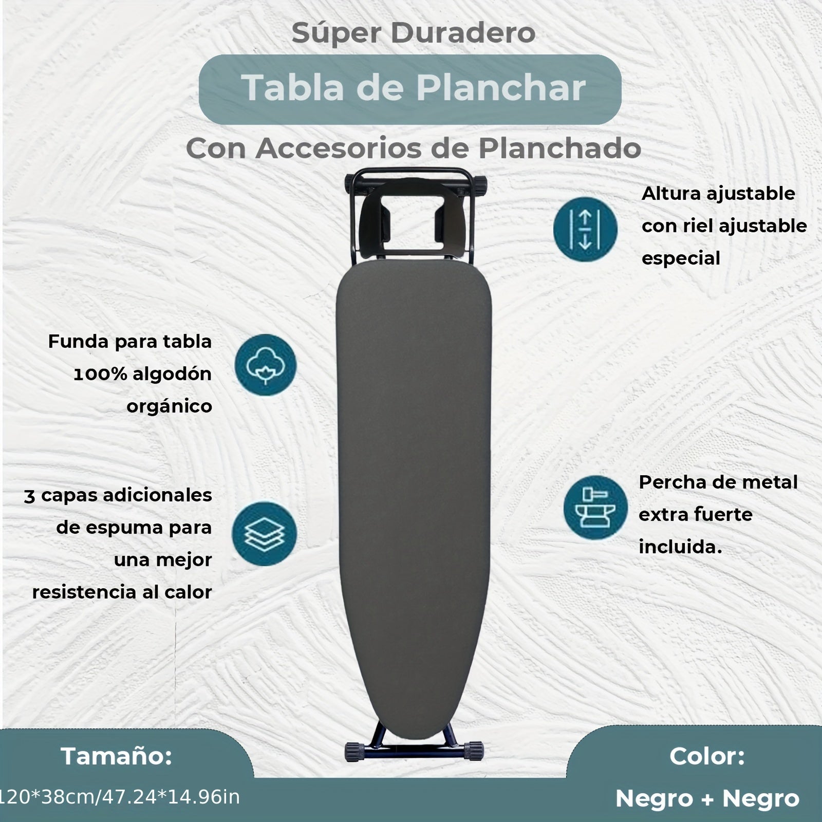 Adjustable Ironing Board with Stand, Space-Saving, Foldable, Durable Alloy Steel