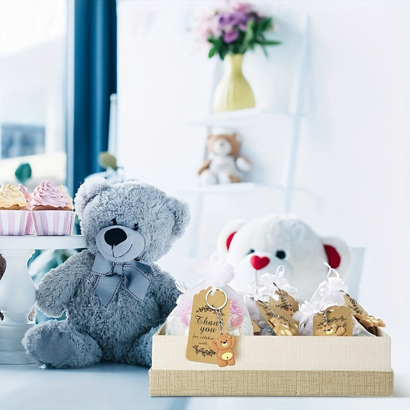 Llavero de oso de PVC para fiesta de bodas, baby shower y decoraciones de cumpleaños