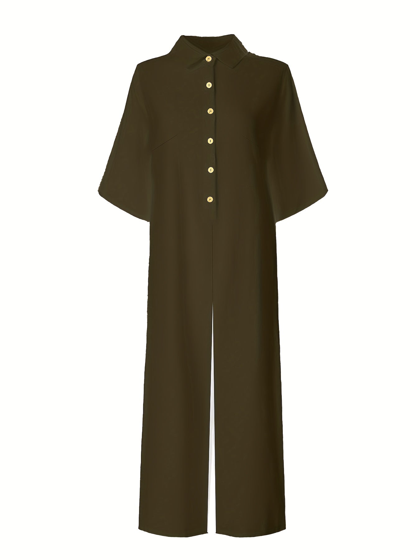 Women's Plus Size Casual Jumpsuit Black Wide-Leg Spring Summer