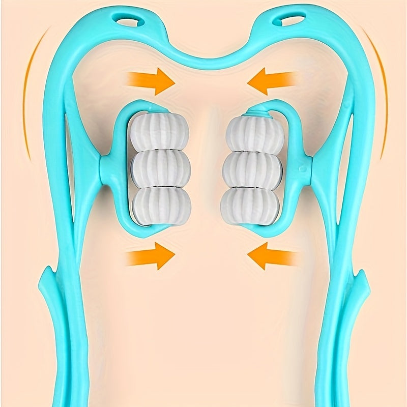 Pink Ergonomic 6-Ball Trigger Point Massager for Full Body Relaxation Portable Handheld Shoulder Massage Tool