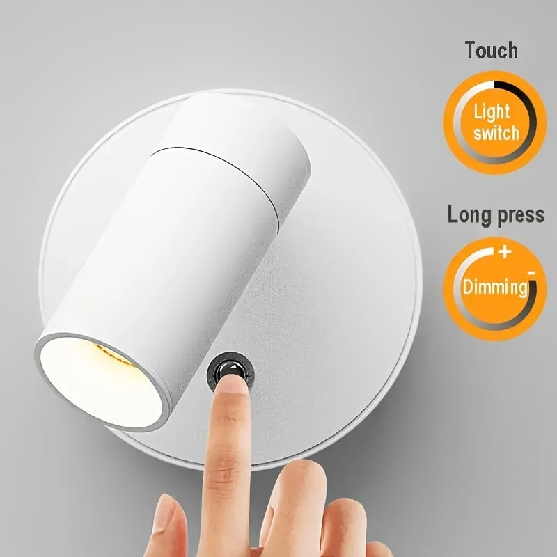 360° Rotating LED Night Light with Touch Control USB Rechargeable Magnetic Adjustable Brightness for Bedroom