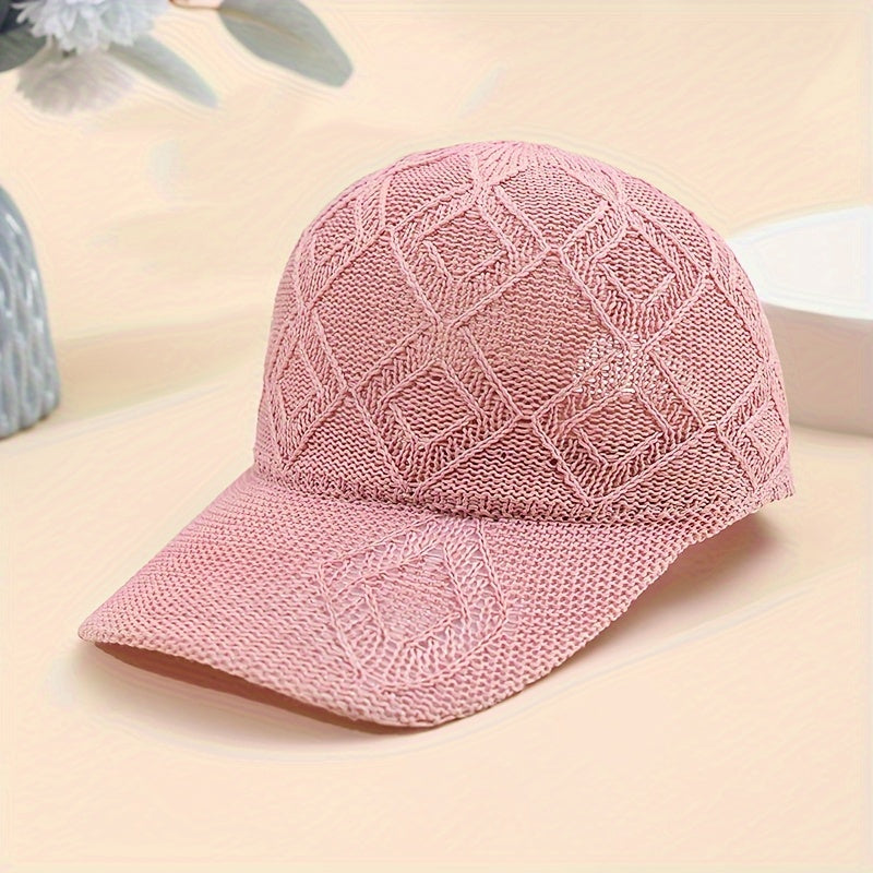 Adjustable Mesh Baseball Cap for Outdoor Sun Protection Breathable Polyester