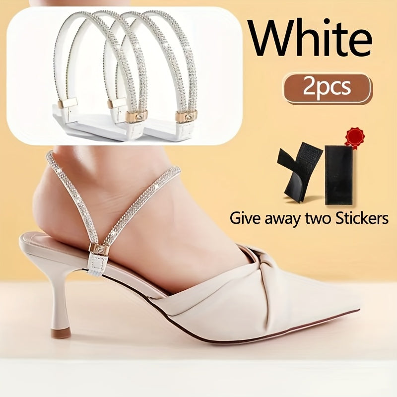 Women's Elegant Crystal Heel Strap Adjustable Lightweight Shoes Accessory
