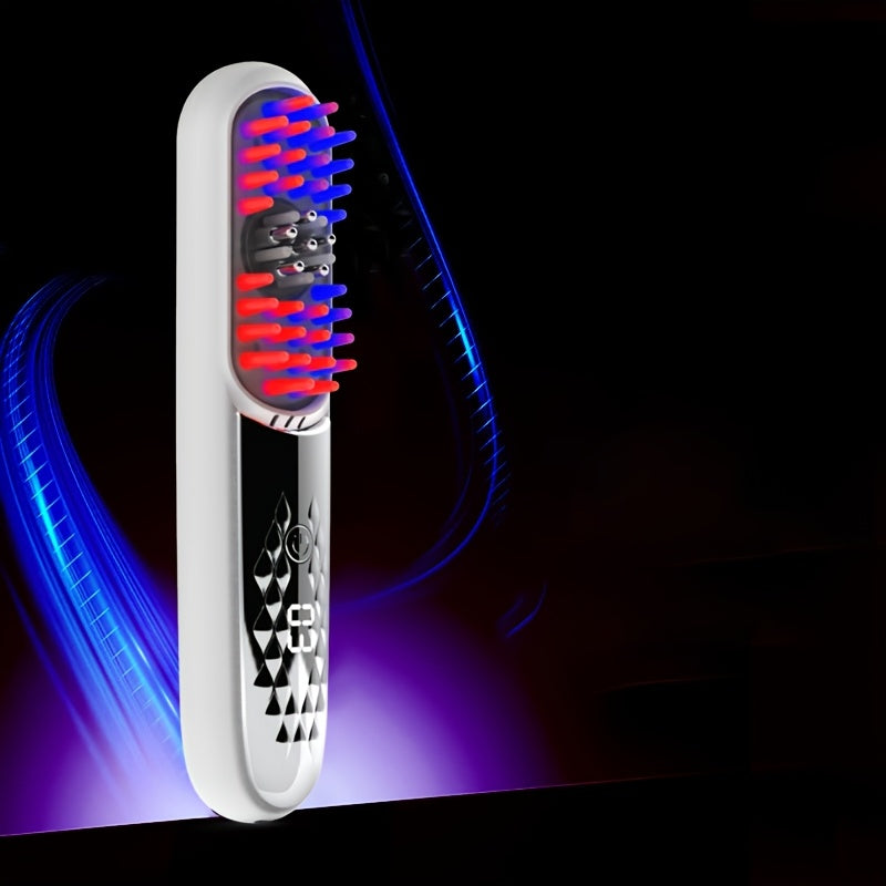 Peine de masaje eléctrico para cabeza y cuero cabelludo, recargable por USB, herramienta portátil para cuidado del cabello