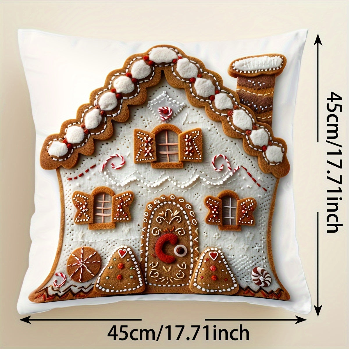Zamonaviy Zanjabil uyi bo'yash uchun yostiq qopqog'i 45.72x45.72 sm Polyester Bayramli Rojdestvo divan bezaklari