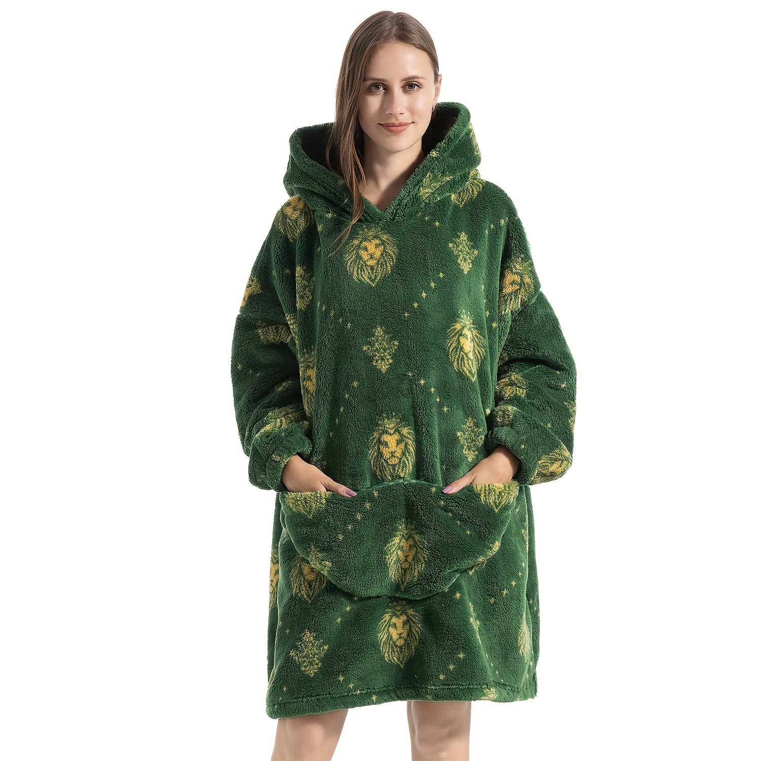 Oversized Sherpa Fleece Blanket Hoodie for Women Men Adults Ultra Soft Warm Wearable Sweatshirt Blanket