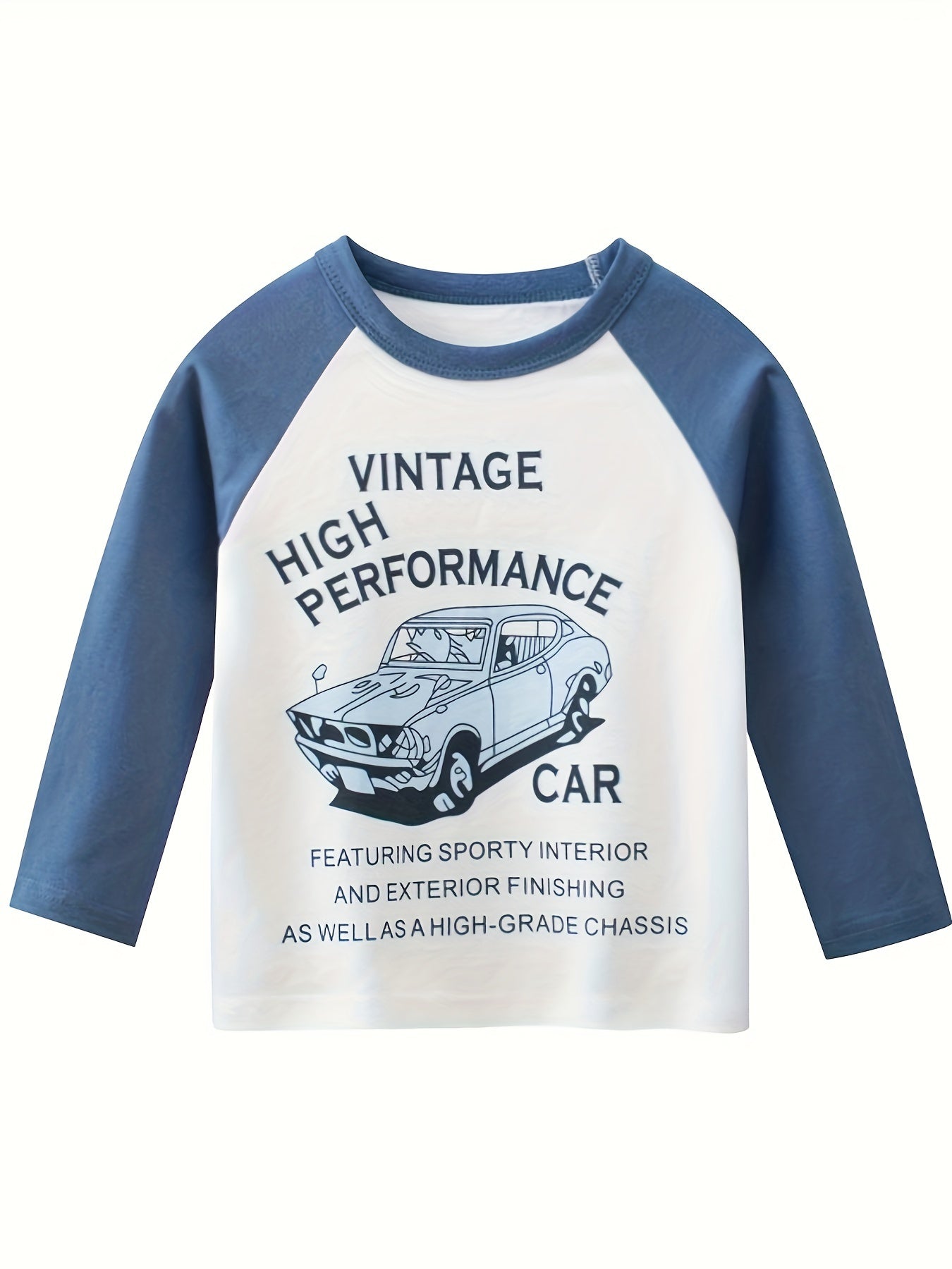 Set of 4 Boys Vintage Car Print Cotton T-Shirts Casual Kids Clothing