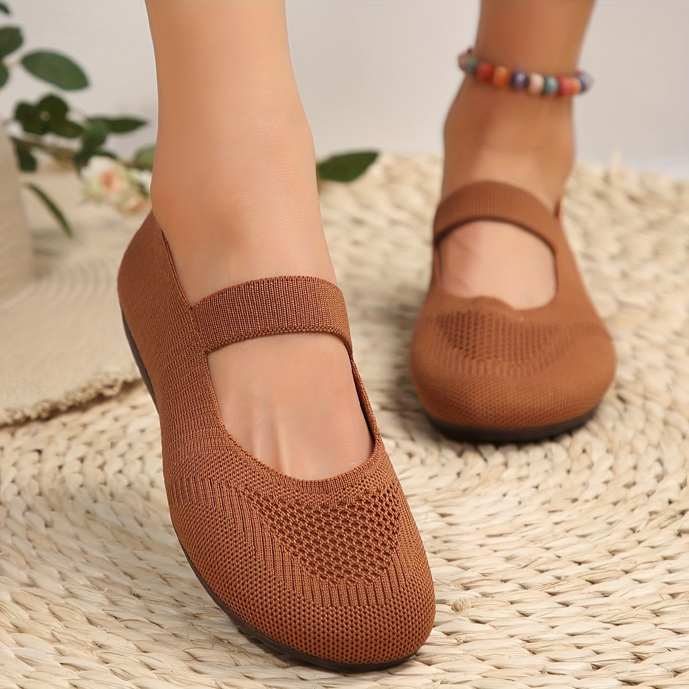 Women's Breathable Solid Flat Shoes Casual Slip On Lightweight Comfortable