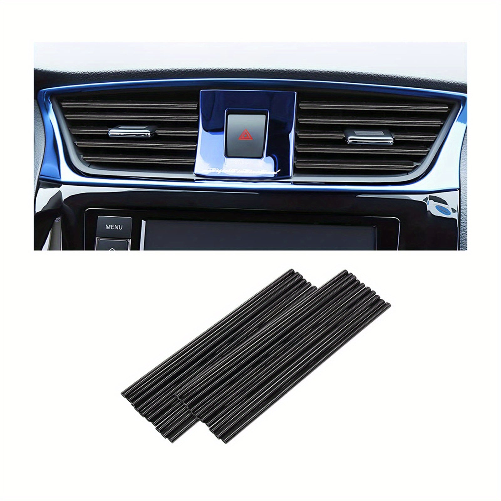 20pcs Universal Car Air Vent Decorative Strips Waterproof Bendable Vent Trim