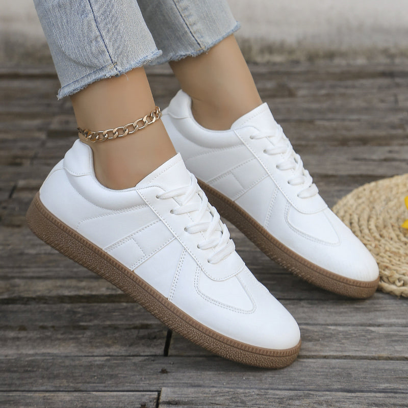 Women's Summer Casual Sneakers White Lightweight Breathable Low-Top Shoes