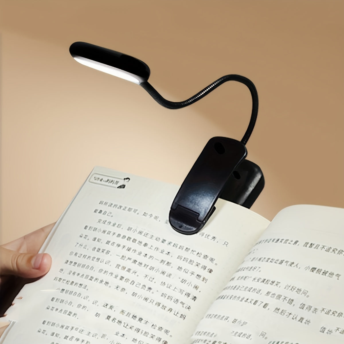 Portable Clip-On Book Light with Flexible Hose for Reading and Night Use