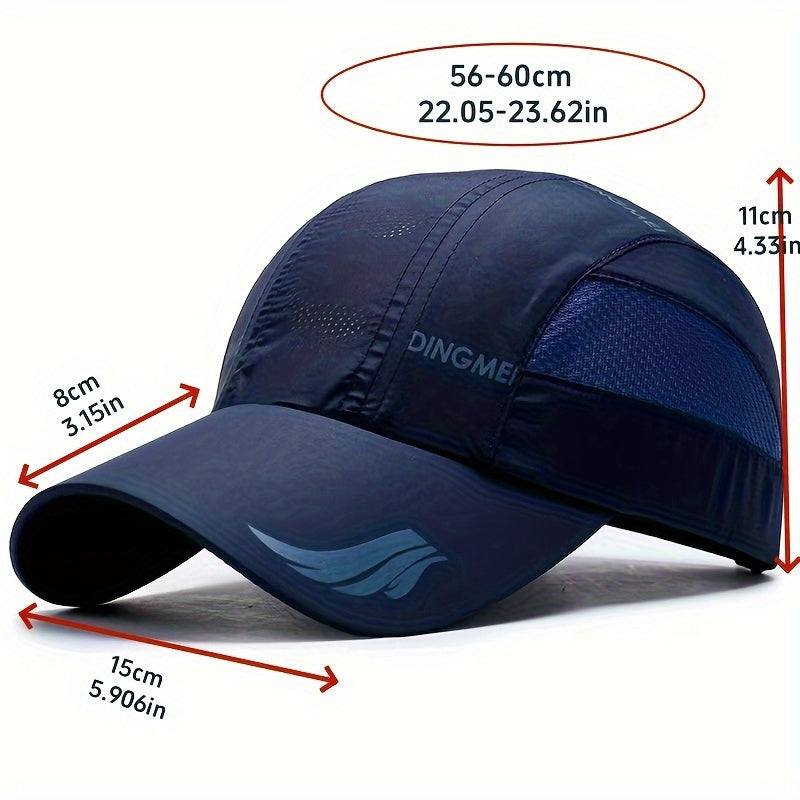 Erkaklar uchun terga chidamli tez quriydigan beysbol shlyapasi: Yengil akril shlyapa yugurish va tasodifiy kiyim uchun