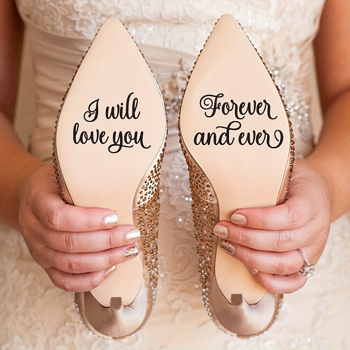 Wedding Shoe Decal Stickers Set for Bride and Groom White Black Adhesive Footwear Decoration