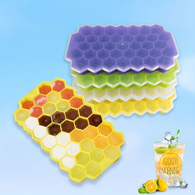 Silicone Ice Cube Tray with Lid 37-Grid BPA-Free Flexible Ice Maker
